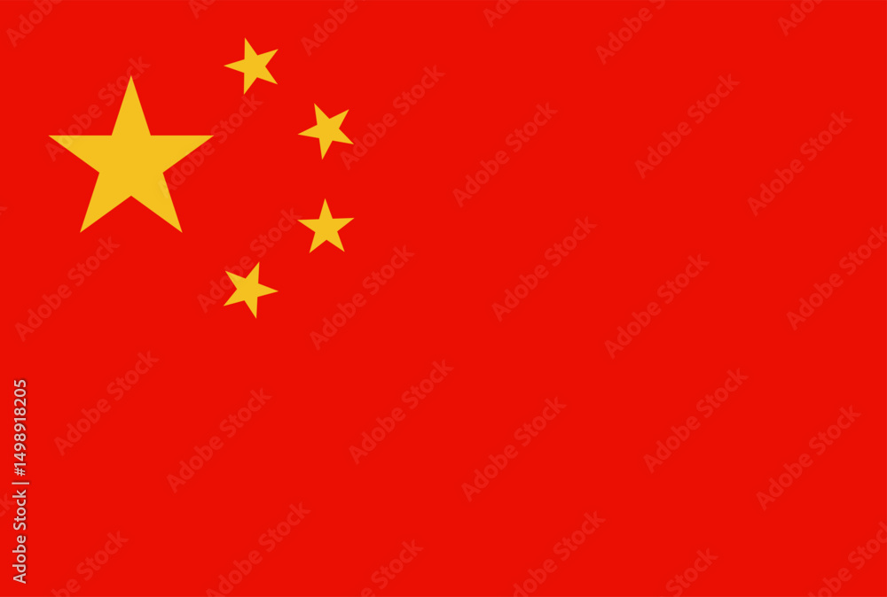 Flag of China. China National Flag. Vector Illustration. Flag of China. China National Flag. Vector Illustration.