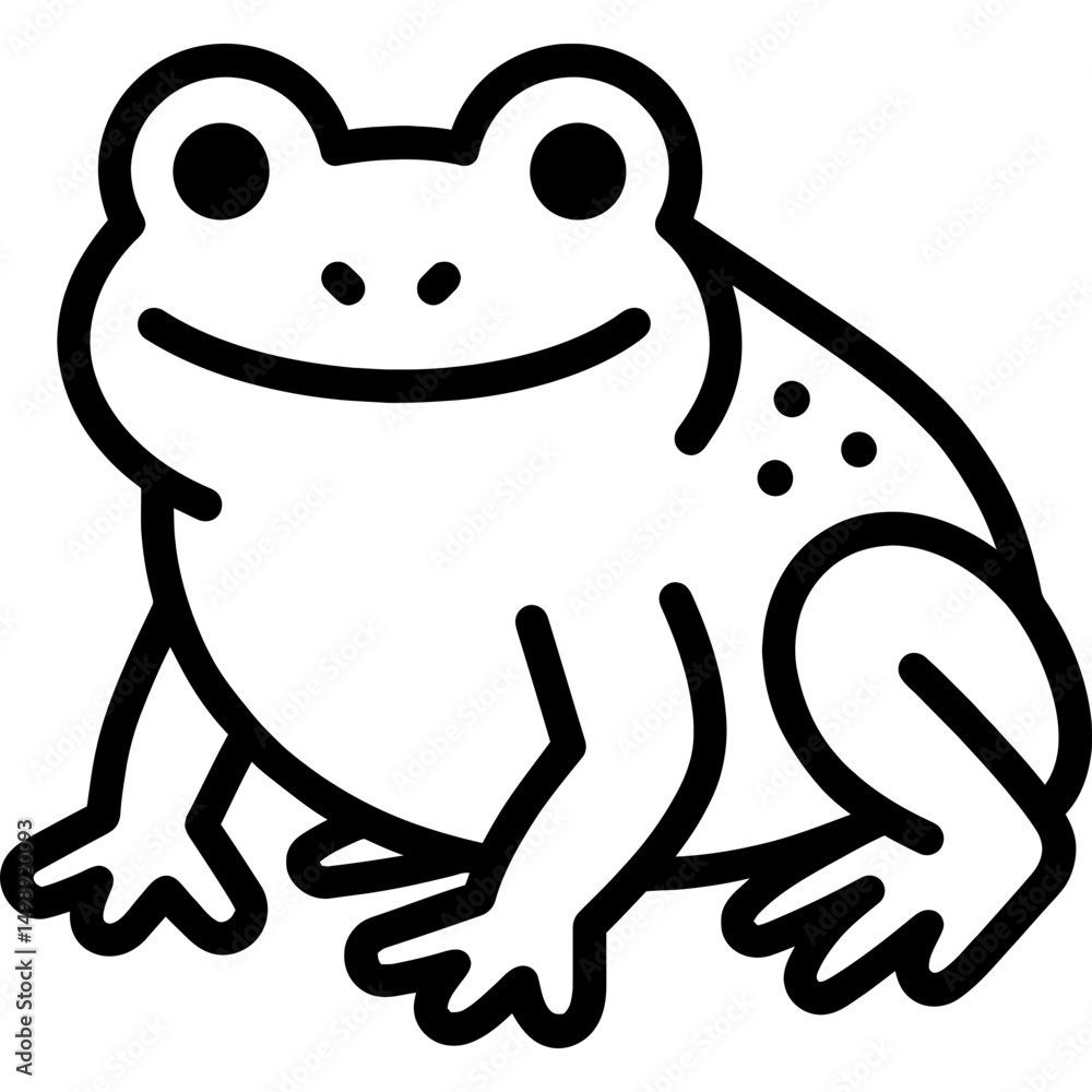 Simple Smiling Toad Illustration Simple Smiling Toad Illustration