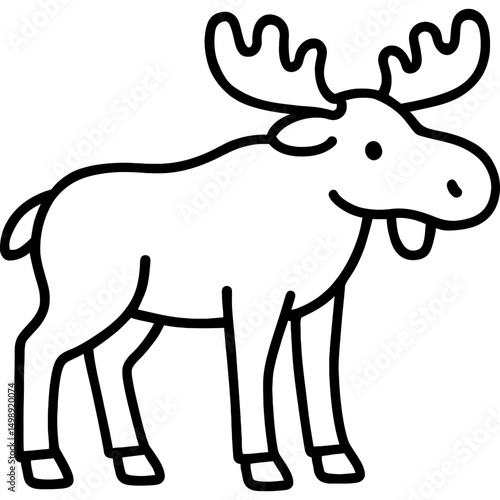 Outline of cartoon moose