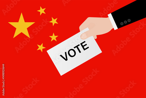 Election in China. Election Concept. Vector Illustration.