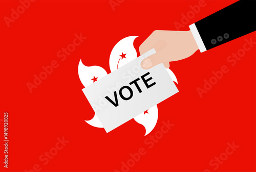 Election in Hong Kong. Election Concept. Vector Illustration.