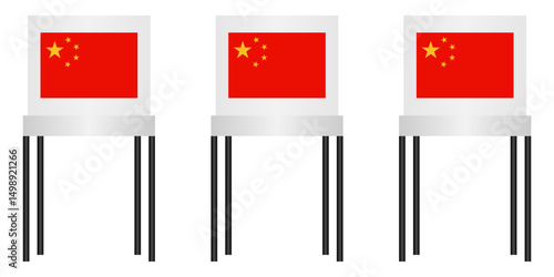 Voting Booths. Election in China. Election Concept. Vector Illustration.