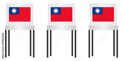 Voting Booths. Election in Taiwan. Election Concept. Vector Illustration.