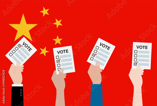 Election in China. Election Concept. Vector Illustration.