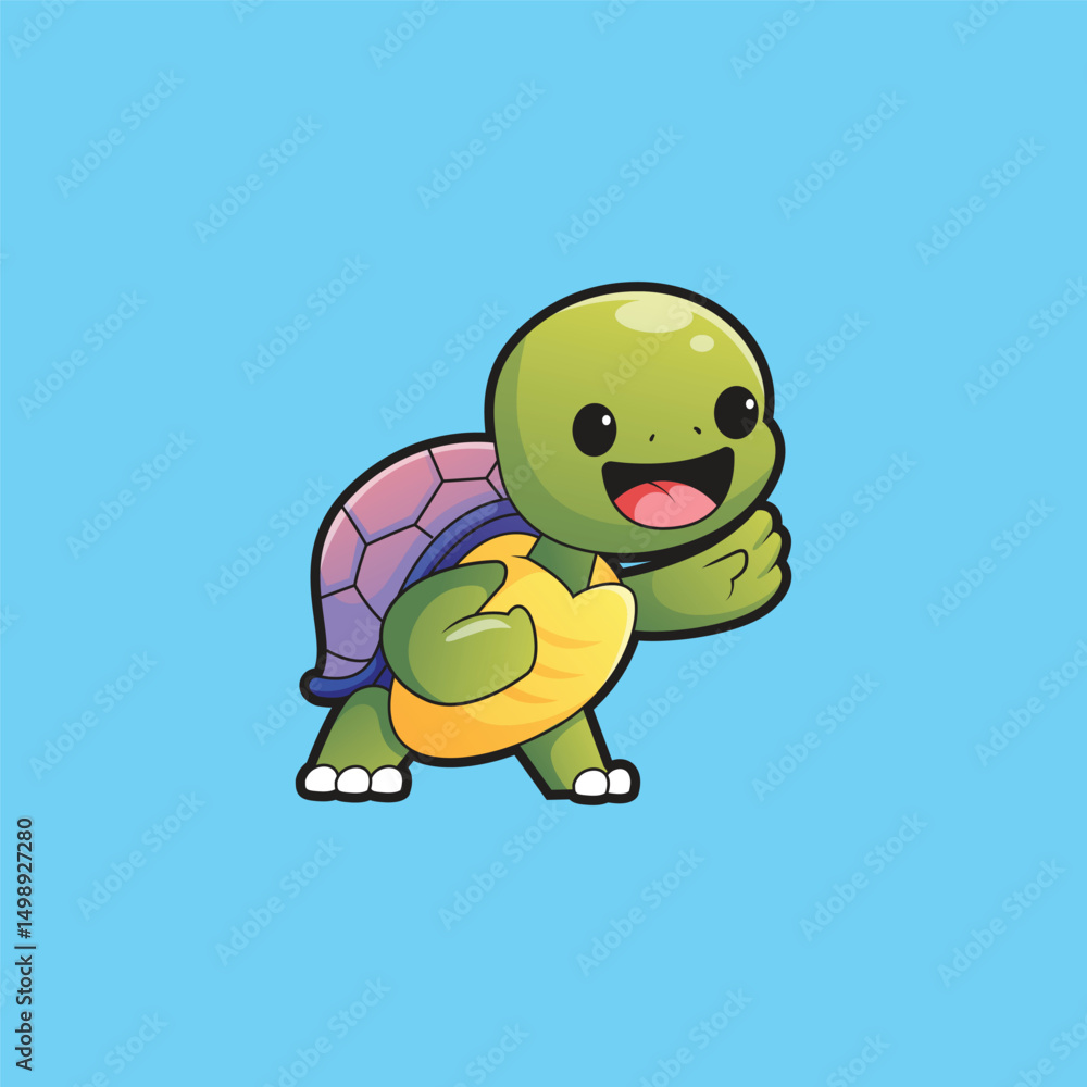 Obraz premium Cute Turtle Cartoon Character Design