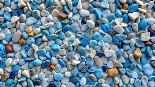 Collection of smooth polished stones in shades of blue and white