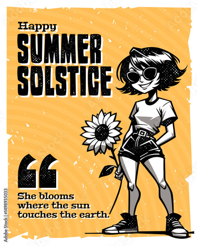 Happy Summer Solstice Vector Illustration