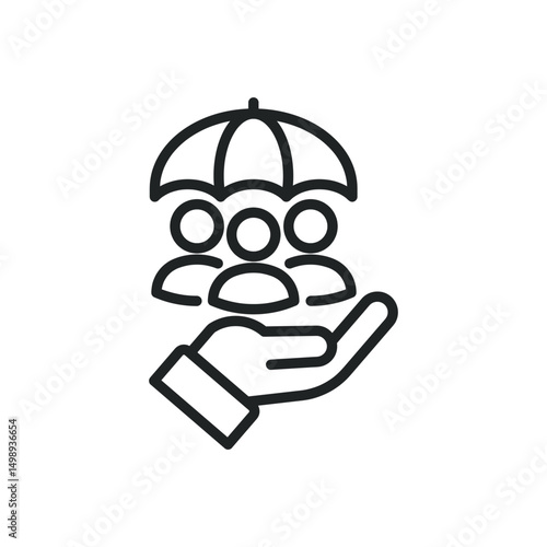 Employee insurance thin line icons. Editable stroke and Perfect pixel on transparent background