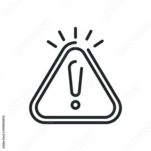 Warning thin line icons. Editable stroke and Perfect pixel on transparent background