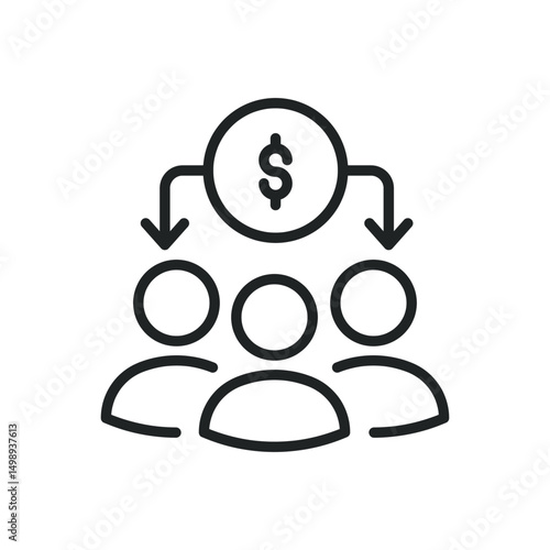 Mutual fund thin line icons. Editable stroke and Perfect pixel on transparent background