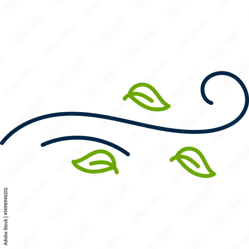 Fototapeta premium Wind Blowing Leaves Line