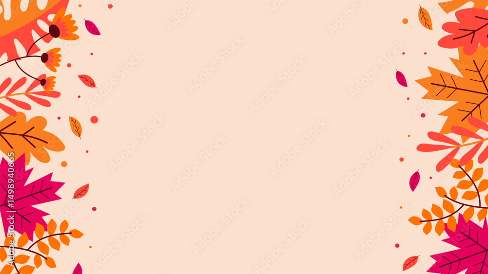 Obraz premium Auntum Leaf Flat Vector Background