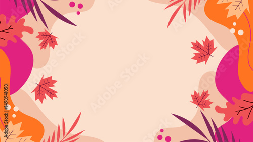 Wallpaper Mural Auntum Leaf  Illustration Flat Background  Torontodigital.ca