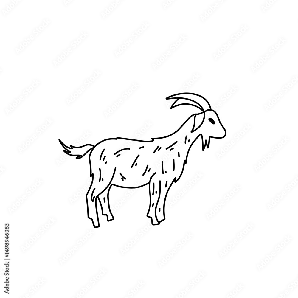 Fototapeta premium goat outline sketch