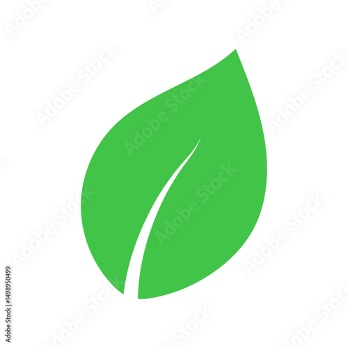 Simple green leaf icon
