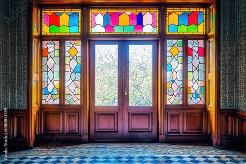 Ornate Entrance with Stained Glass