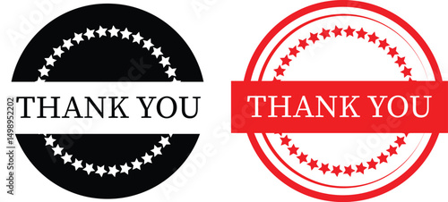 Thank You Labels – Circular Vector Stickers with Bold Typography