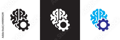 Brain related icon. Vector for websites, mobile interfaces, presentations, banner, visual branding etc. Vector illustration. isolated on white and black background. EPS 10