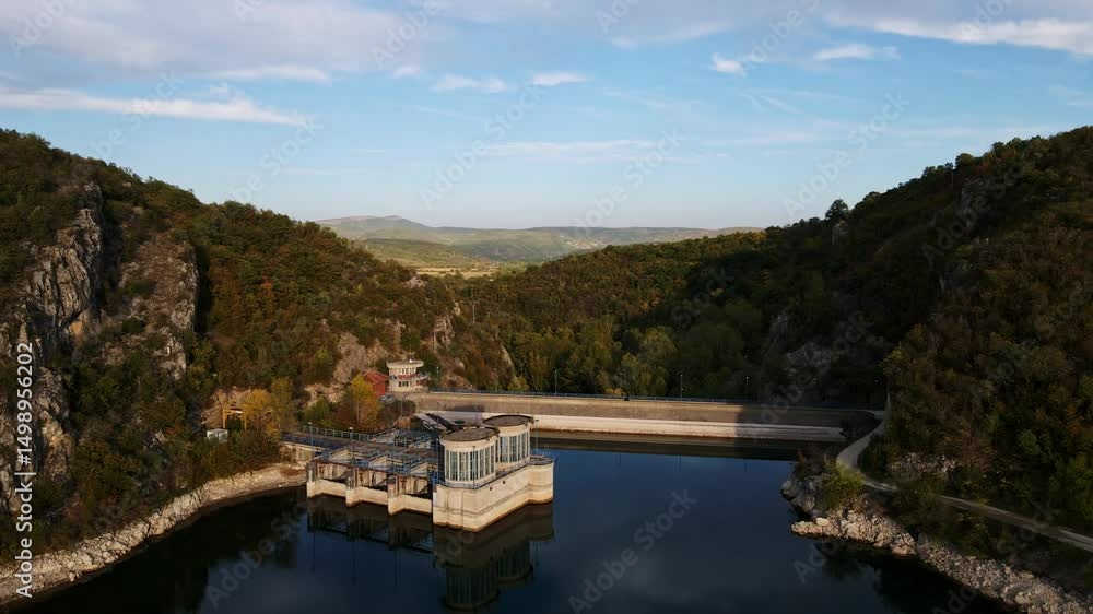 Beautiful panoramic view of Knjazevac and its serene dam surrounded by nature in Serbia Beautiful panoramic view of Knjazevac and its serene dam surrounded by nature in Serbia