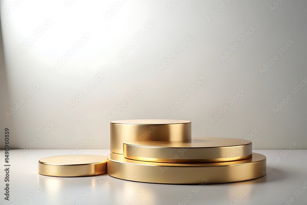 Gold podium with four round platforms Gold podium with four round platforms