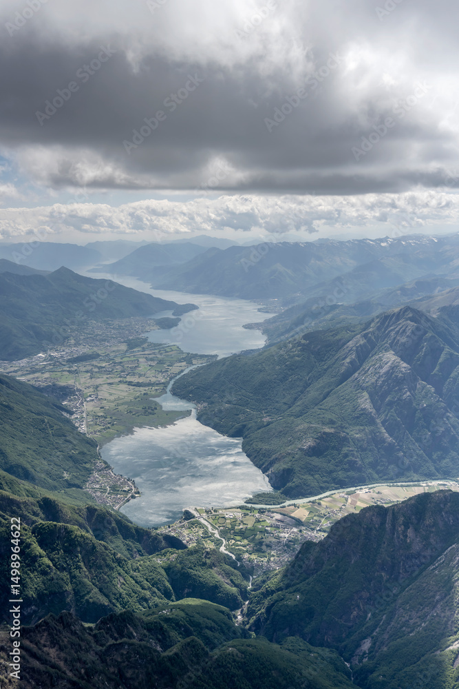 Obraz premium Mezzola and Lario lakes, Italy