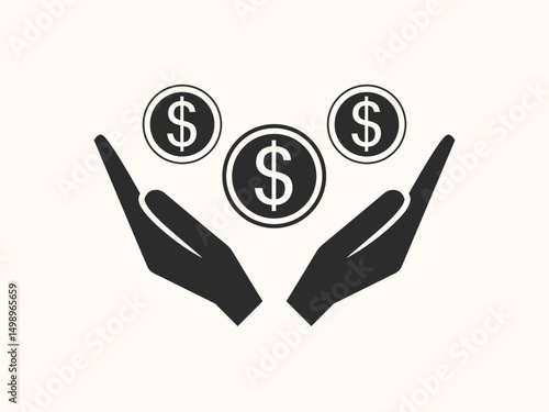 vector icon of savings in flat style