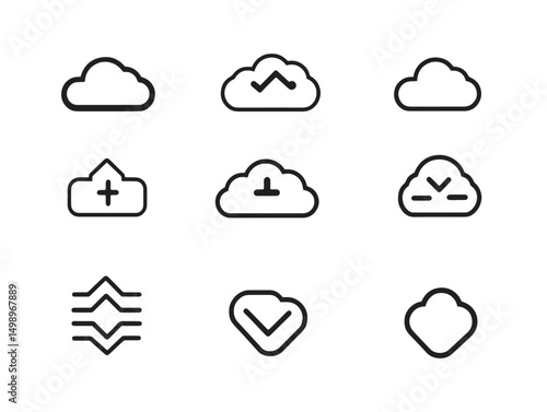 Cloud Syncing Line Art Concept For Modern Digital Workflow