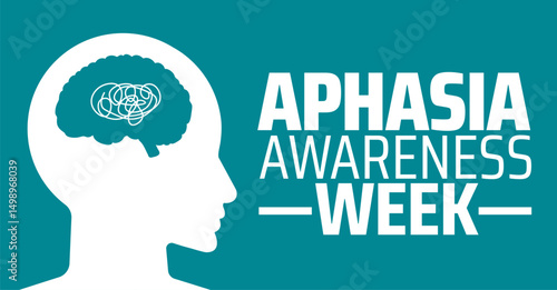 Aphasia Awareness Week background banner or poster design template. observed every year in June. Holiday concept. Use to any Template, card, poster, placard, template.