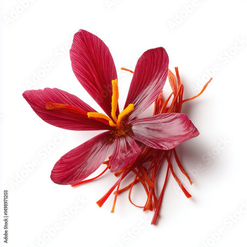Stunning Saffron Flower and Threads , isolated on white background png