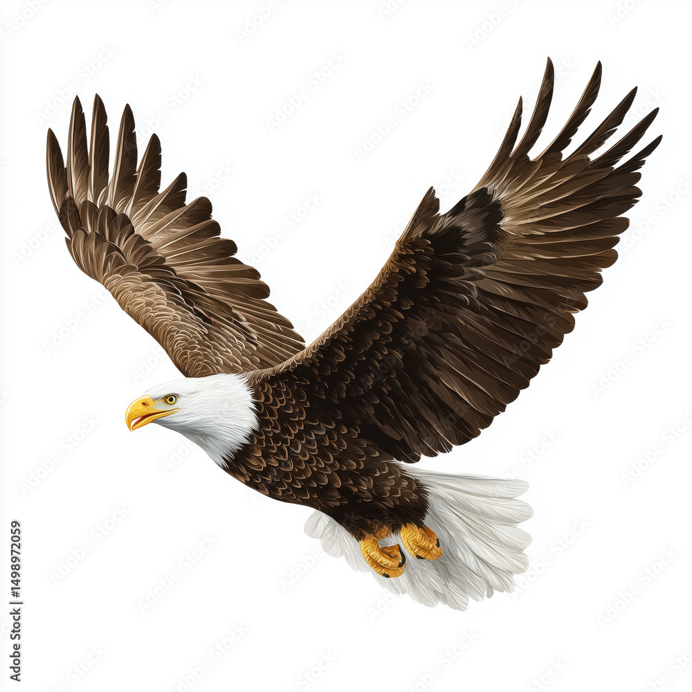Obraz premium Majestic Eagle in Flight: A Stunning Visual , isolated on white background png
