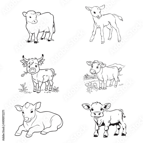Group cow vector design