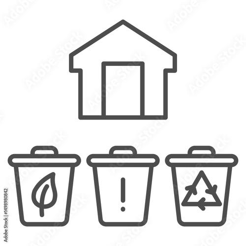 Waste Sorting Outline Icon Element For Design