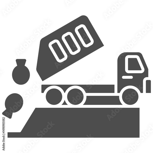 Landfill Glyph Icon Element For Design