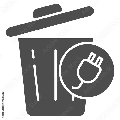 Electronic Waste Glyph Icon Element For Design