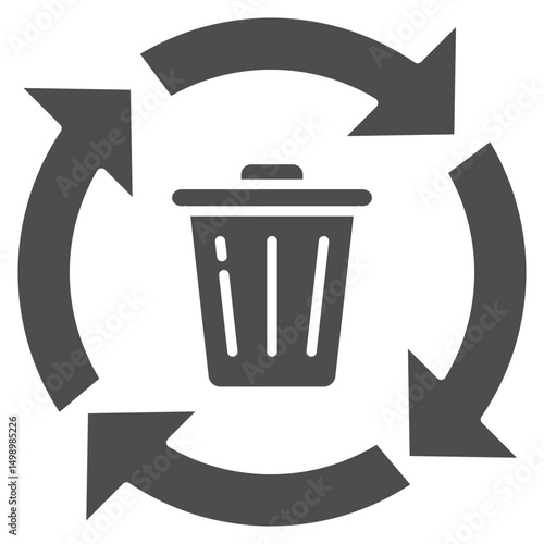Waste Processing Glyph Icon Element For Design
