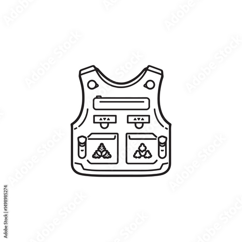 military bulletproof body armor soldier protective equipment drawing