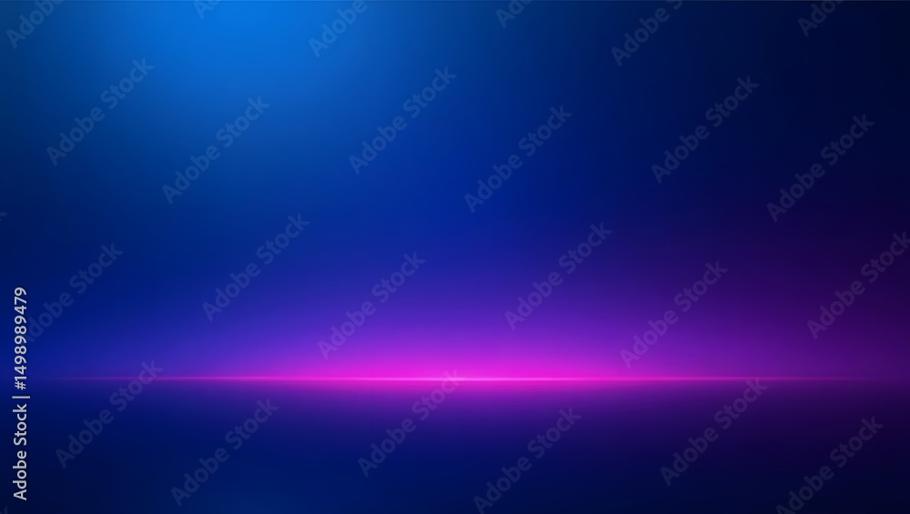 Abstract futuristic with glowing magenta horizon line and blue spotlight. Dark empty background Abstract futuristic with glowing magenta horizon line and blue spotlight. Dark empty background