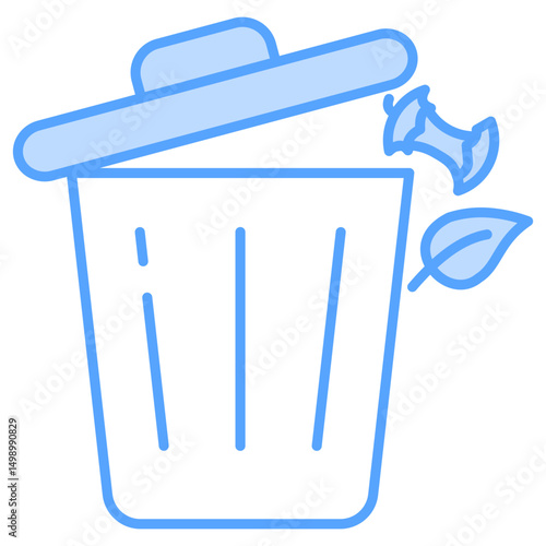 Organic Waste Blue Icon Element For Design
