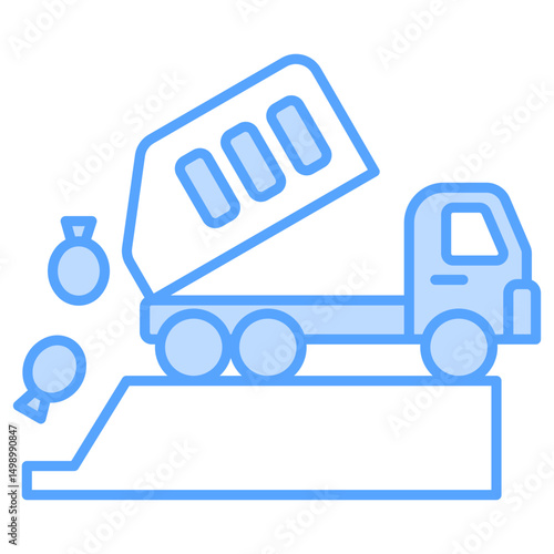 Landfill Blue Icon Element For Design