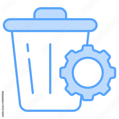 Waste Management Blue Icon Element For Design