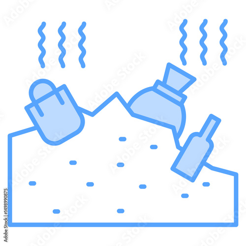Solid Waste Blue Icon Element For Design