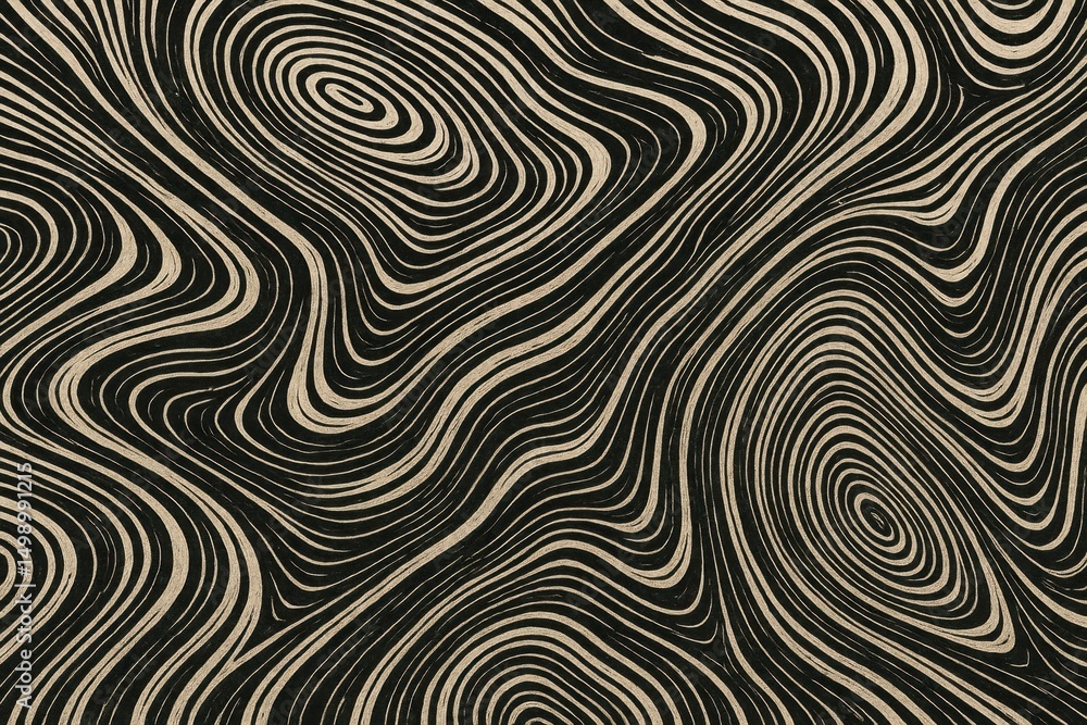 Fototapeta premium Abstract Tree-Ring Pattern Texture – Warped Grain Flows for Organic Natural Designs
