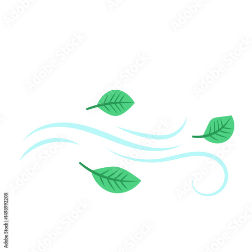 Illustration of Wind Blowing Leaves