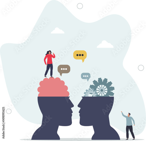 Natural language processing or NLP as AI development.learning and interaction. character life .