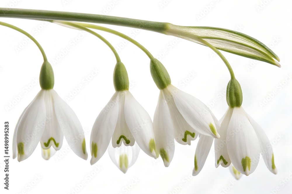 Fototapeta premium Beautiful isolated white snowdrop flowers herald spring's bloom