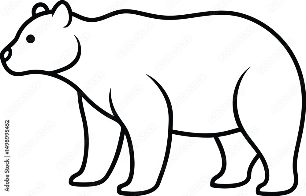 Fototapeta premium Hippopotamus Line Drawing 
