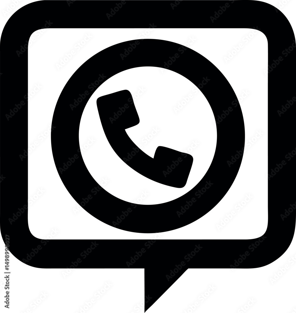 Black Phone Call Icon Inside Chat Bubble – Customer Support Communication Symbol
Black Phone Call Icon Inside Chat Bubble – Customer Support Communication Symbol