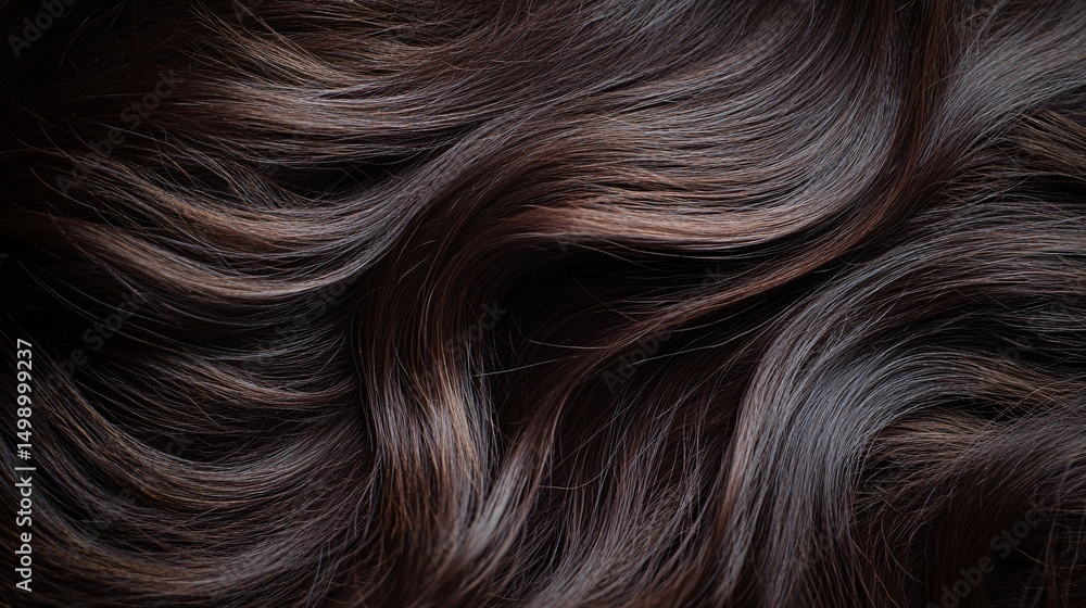 Naklejka premium 69. Mink fur texture, silky dark brown hair, riverbank background