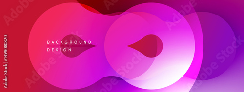 Abstract vibrant shapes overlap, creating dynamic pink purple gradient background. Modern design element for digital projects.