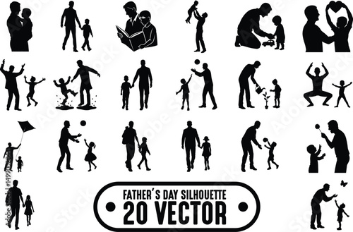 Papa & Child Silhouette SVG | Father’s Day Gift for Dad